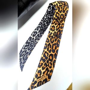 Coach Pony Scarf Leopard Duel Sides NWOT